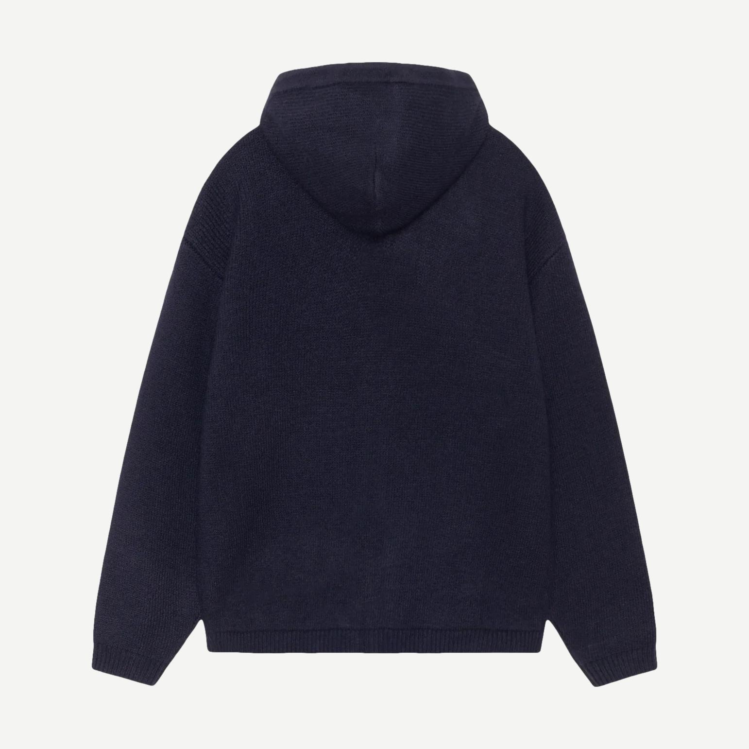 Zip Up Hooded Sweater - Navy - Galvanic.co