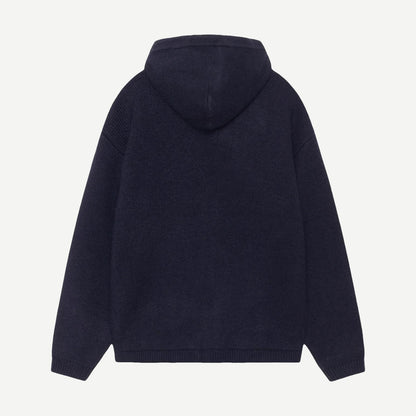 Zip Up Hooded Sweater - Navy - Galvanic.co
