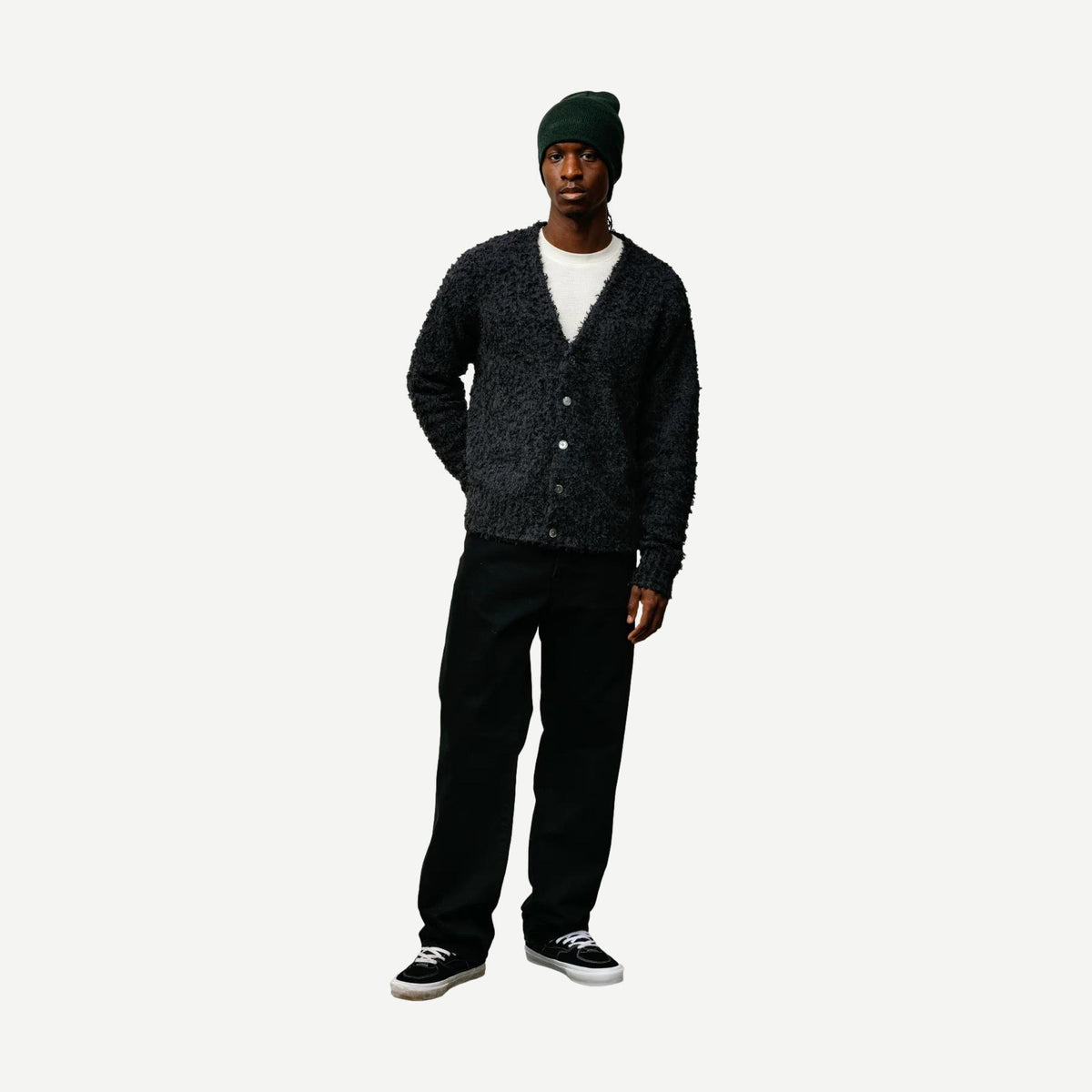 Textured Cardigan - Black - Galvanic.co