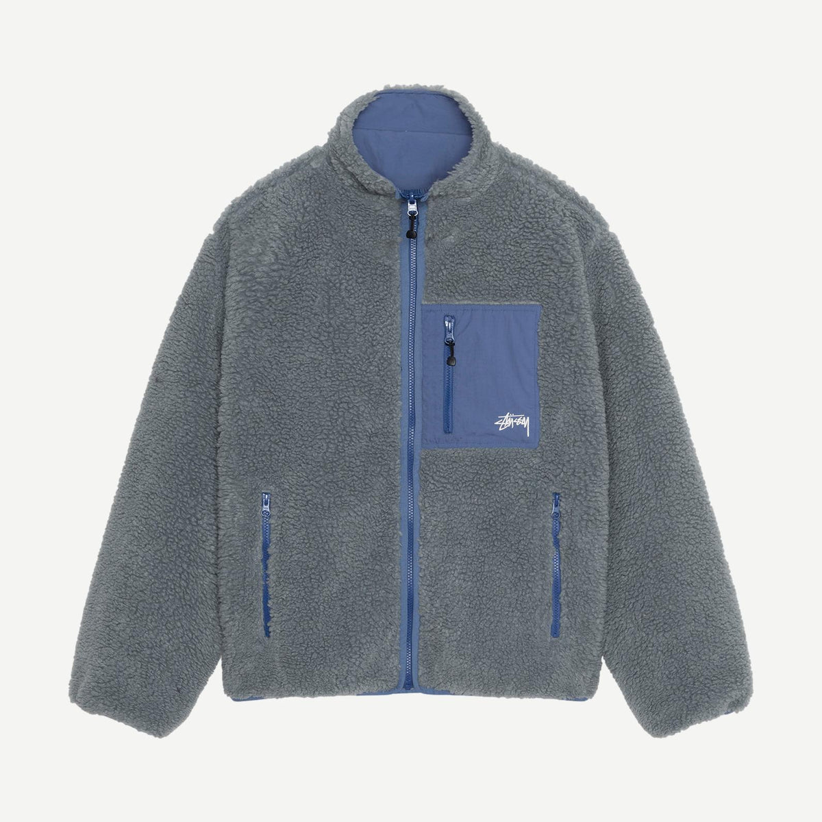 Sherpa Reversible Jacket - Blue Stone