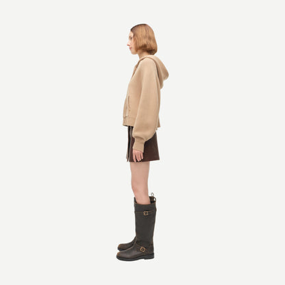 Dakota Cropped Hoodie - Camel