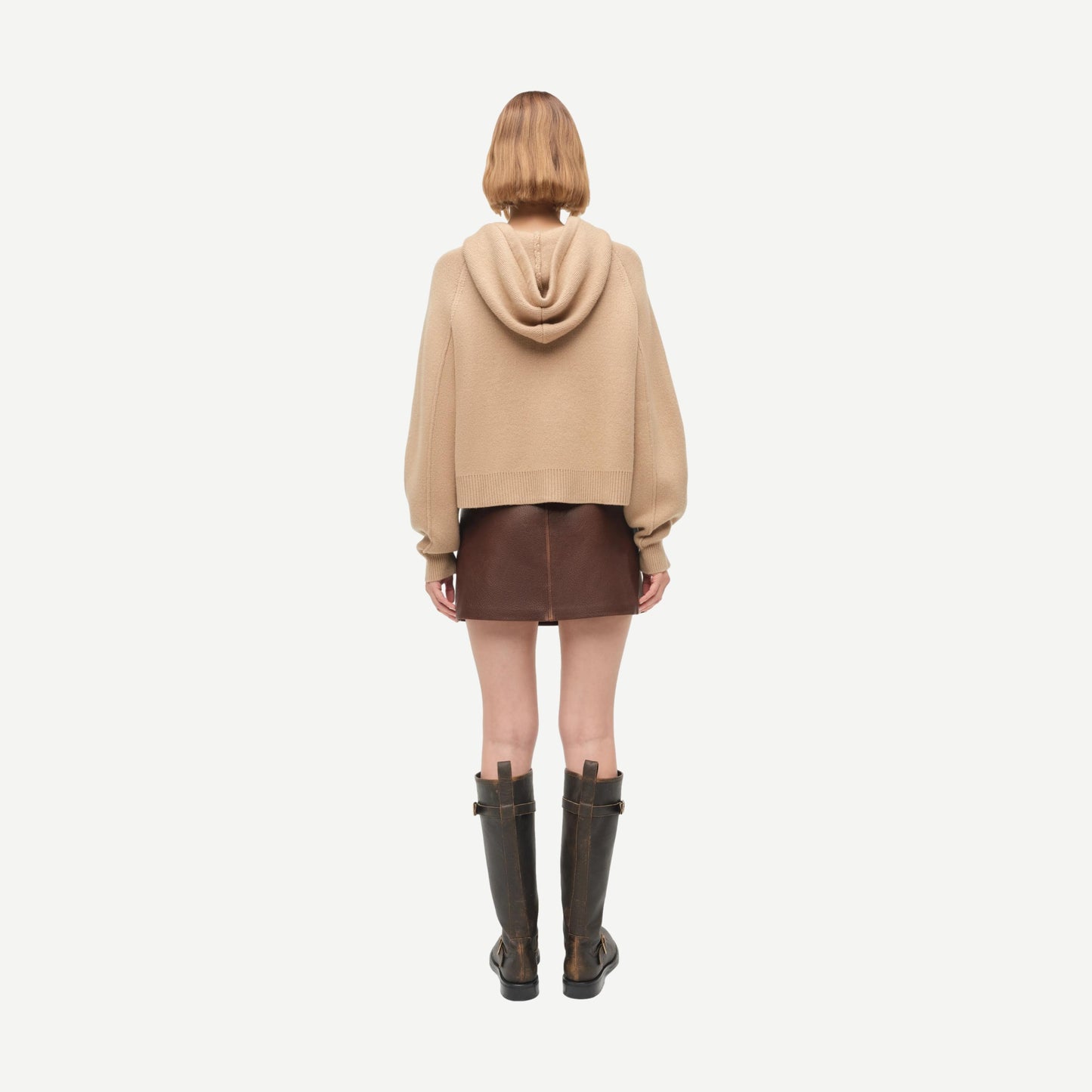 Dakota Cropped Hoodie - Camel
