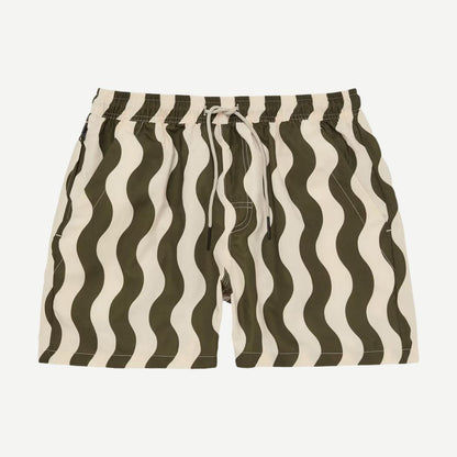 Forest Waver Swim Short - Green/White Stripe - Galvanic.co