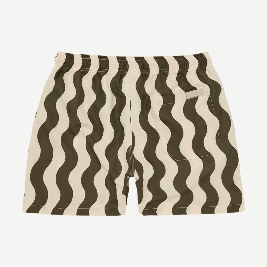 Forest Waver Swim Short - Green/White Stripe - Galvanic.co