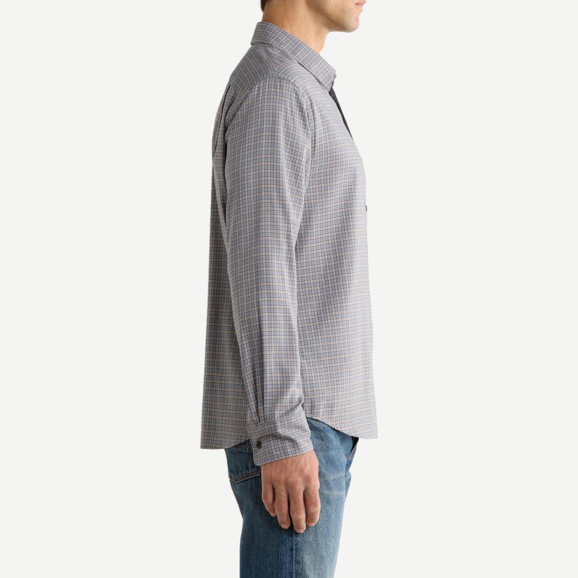 Genesse Plaid L/S Button Up - Steel Blue - Galvanic.co