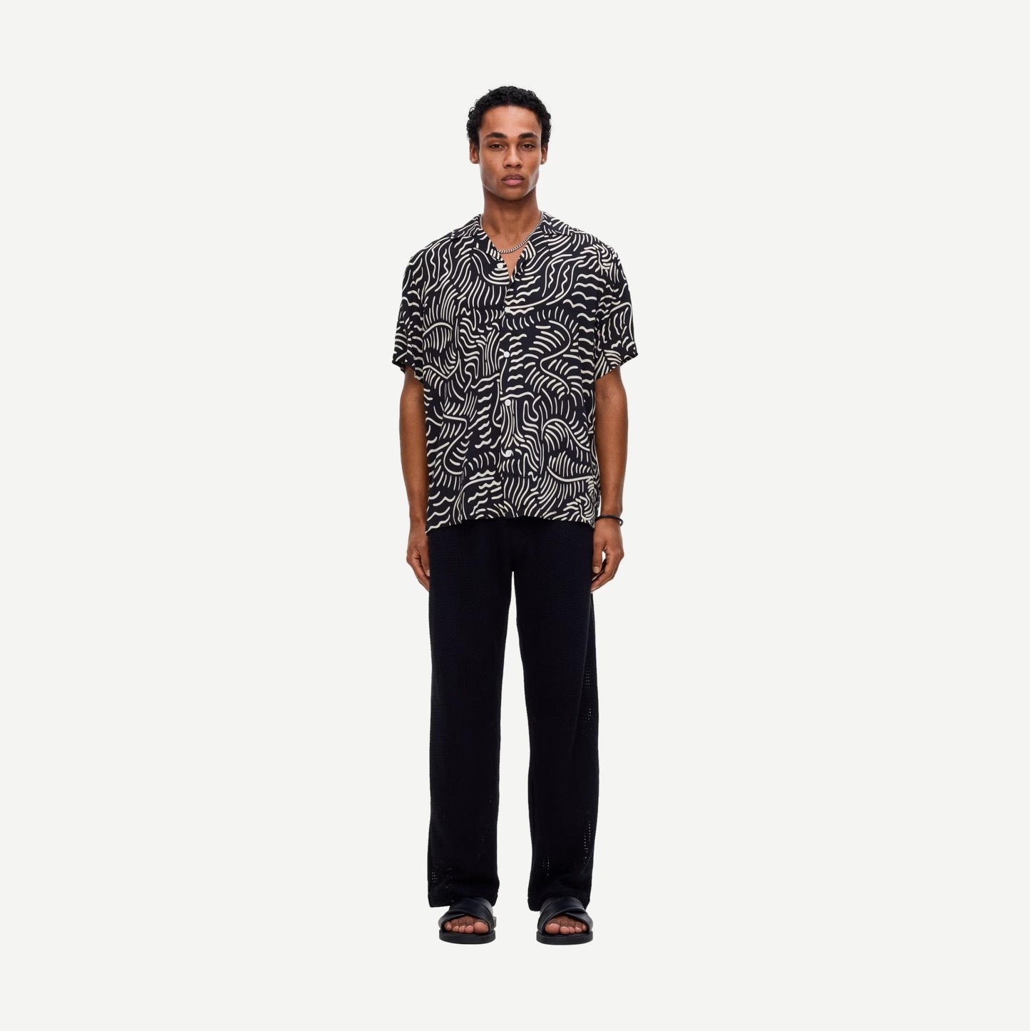 Tar Lorenzo SS Button Up Shirt - Black/White - Galvanic.co
