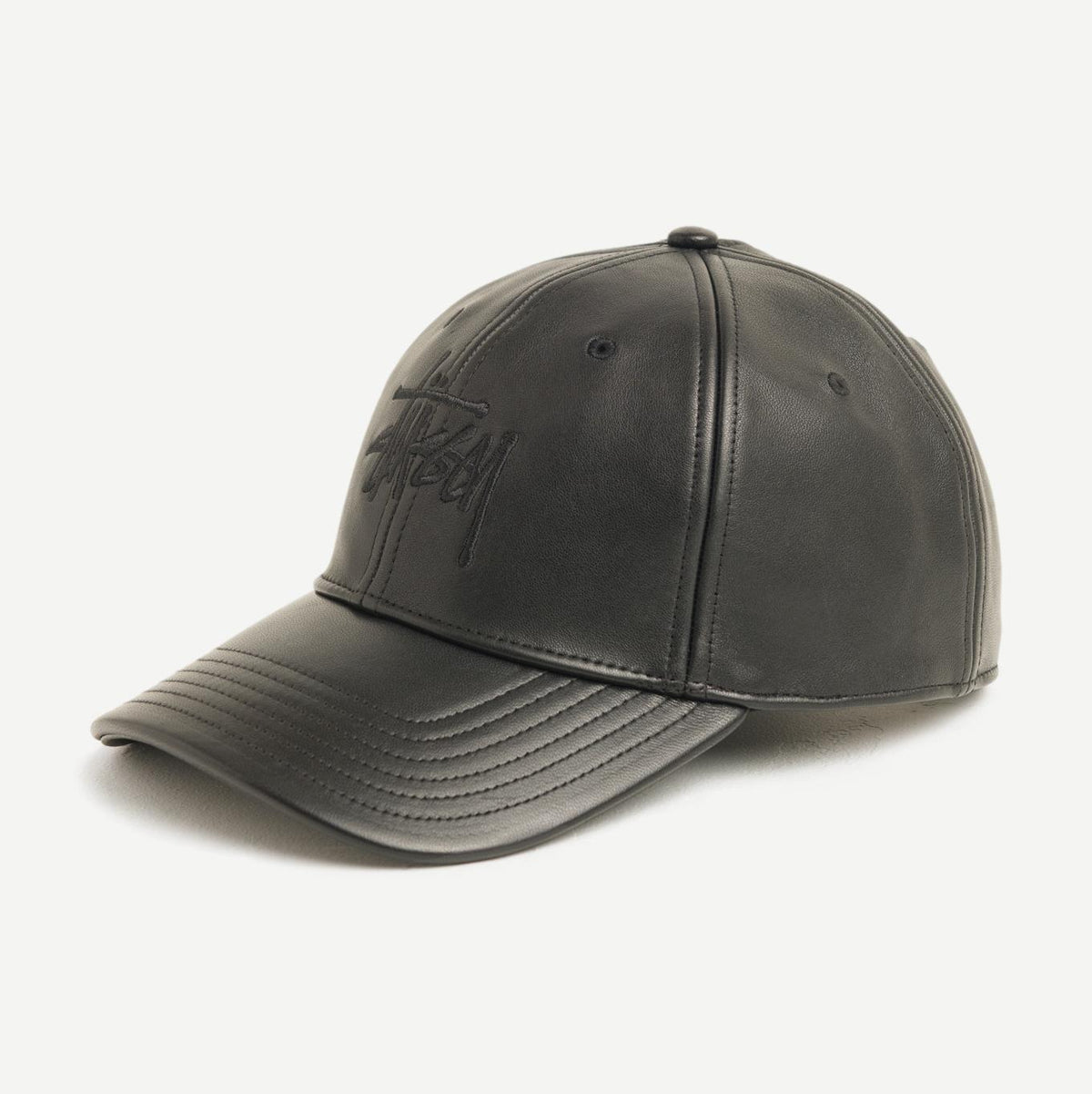 LP Leather Strapback Cap - Black