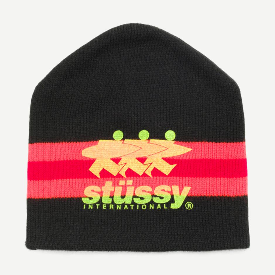Stripe Ski Beanie - Black
