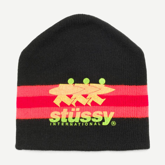 Stripe Ski Beanie - Black