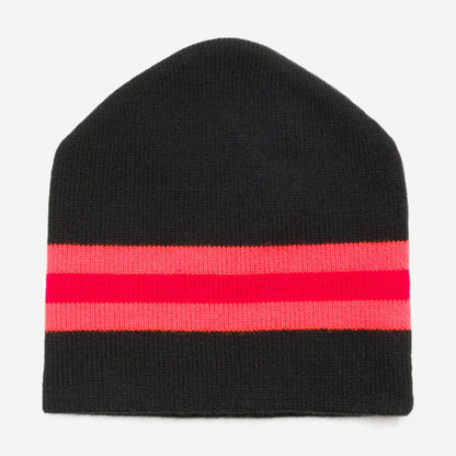 Stripe Ski Beanie - Black