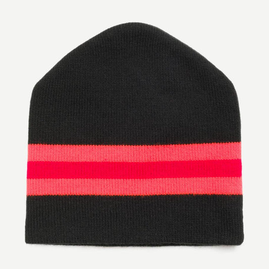 Stripe Ski Beanie - Black