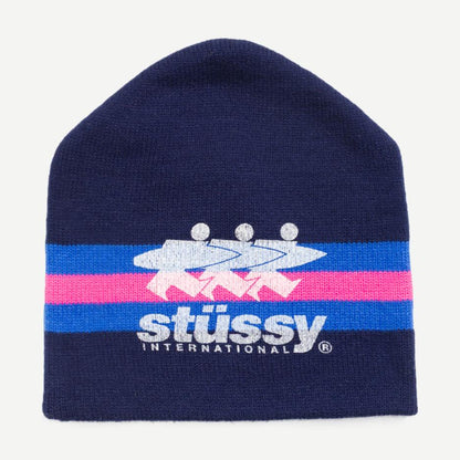 Stripe Ski Beanie - Navy