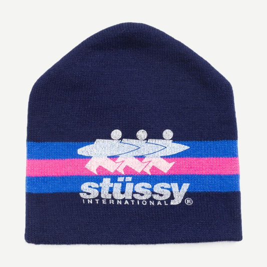 Stripe Ski Beanie - Navy