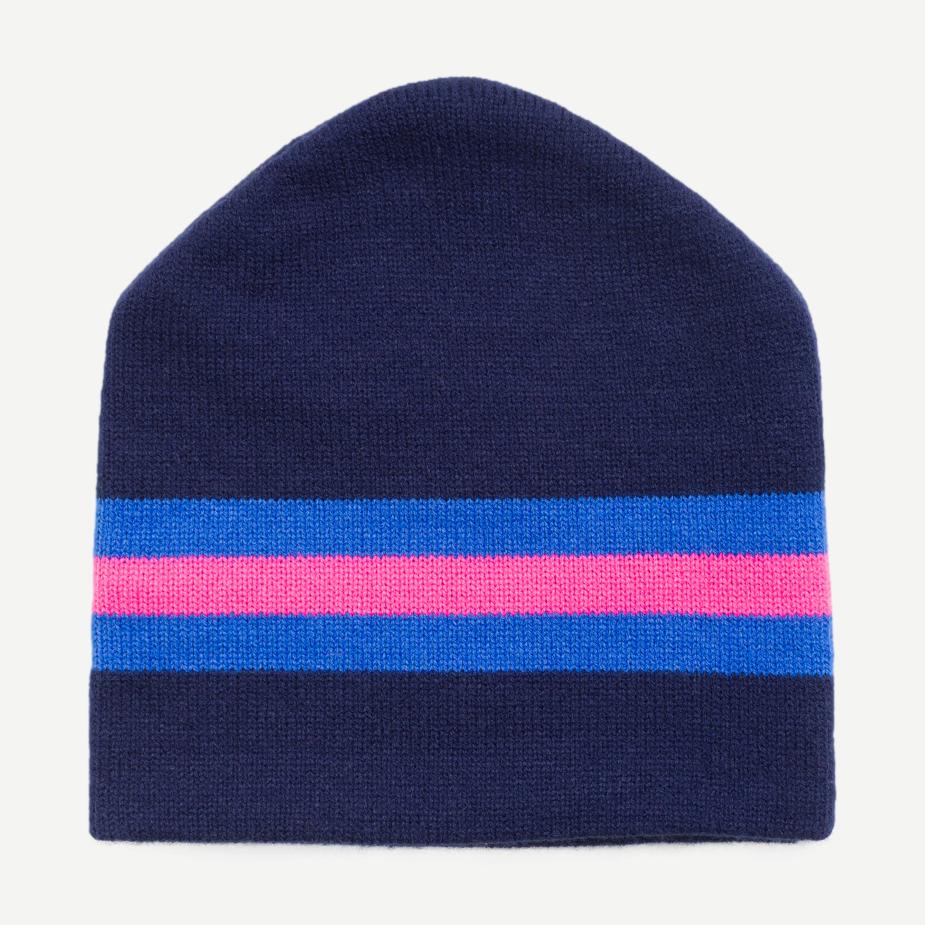 Stripe Ski Beanie - Navy