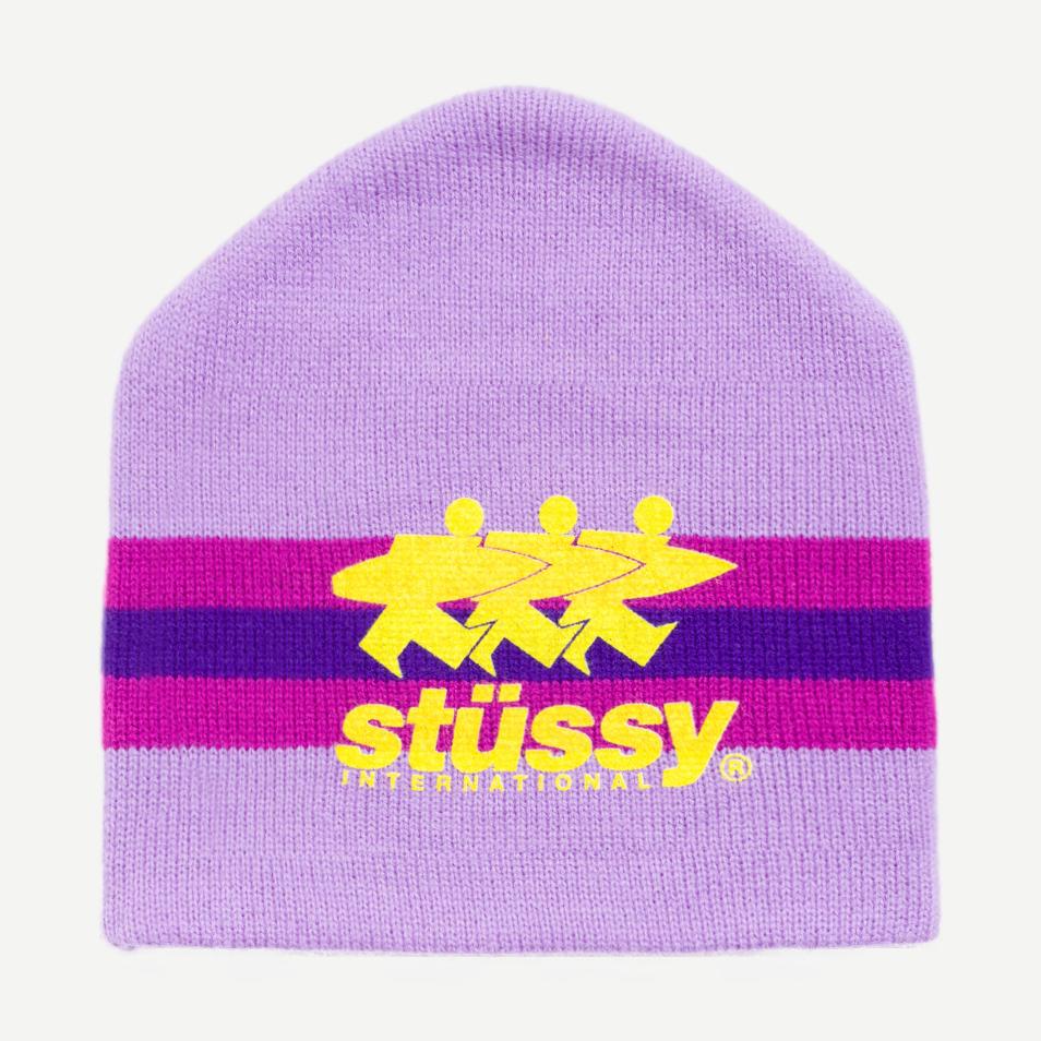 Stripe Ski Beanie - Purple