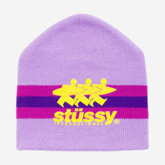 Stripe Ski Beanie - Purple