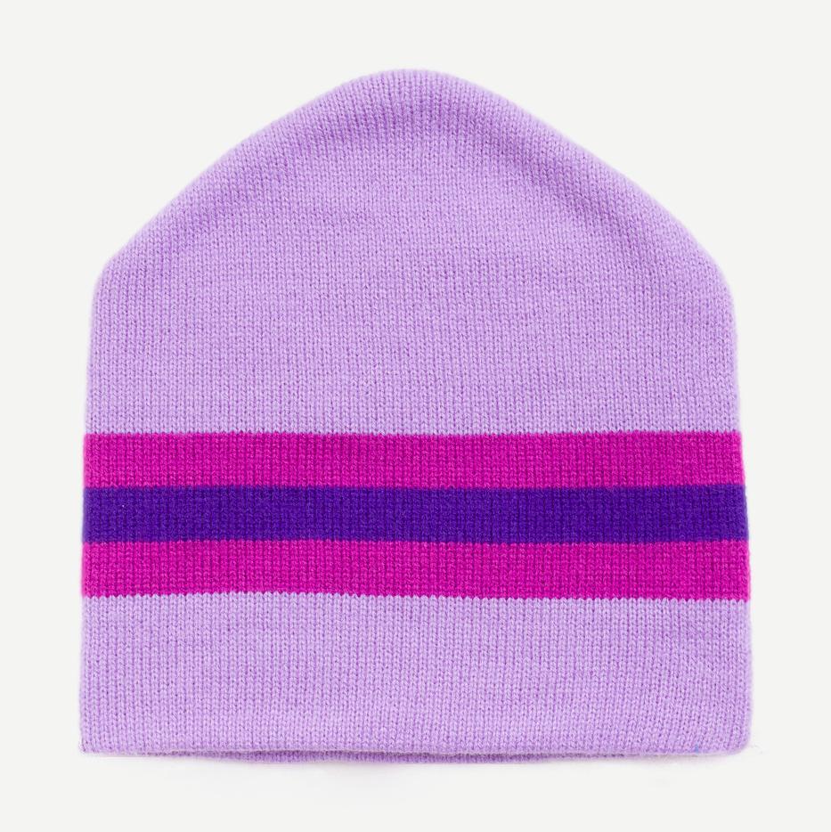 Stripe Ski Beanie - Purple