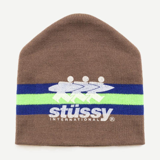 Stripe Ski Beanie - Tan