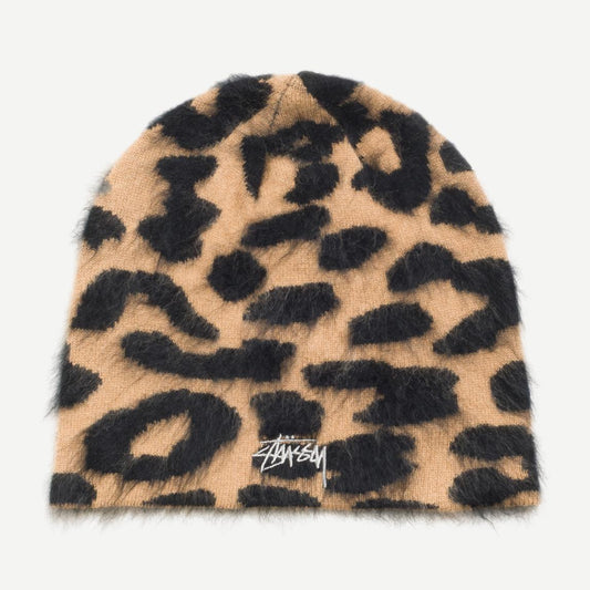 Cashmere Leopard Skullcap - Caramel