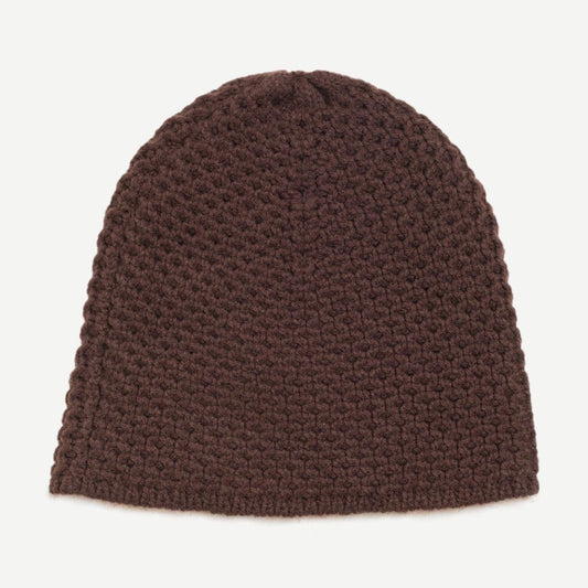 Textured Knit Skullcap - Brown