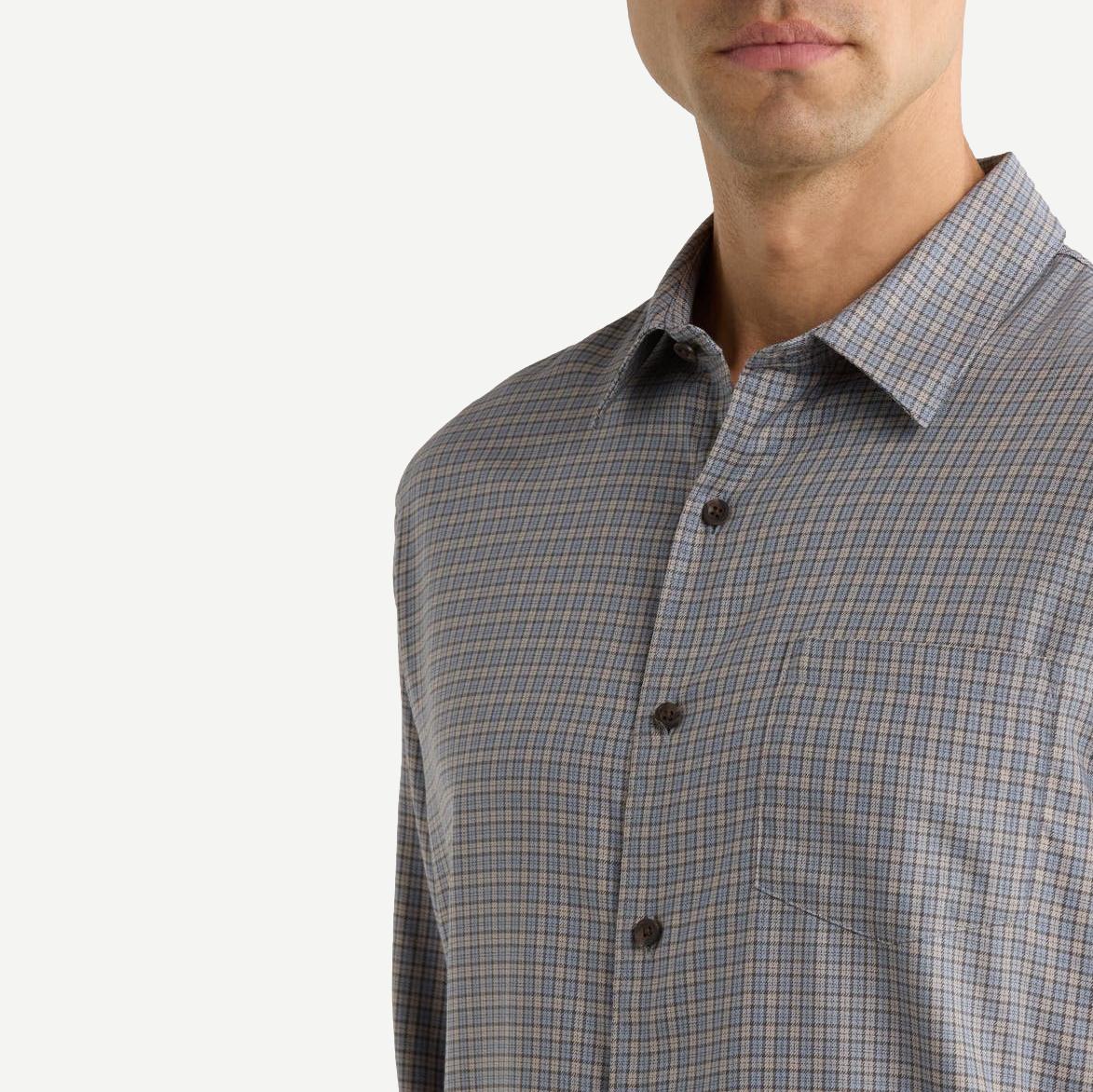 Genesse Plaid L/S Button Up - Steel Blue - Galvanic.co