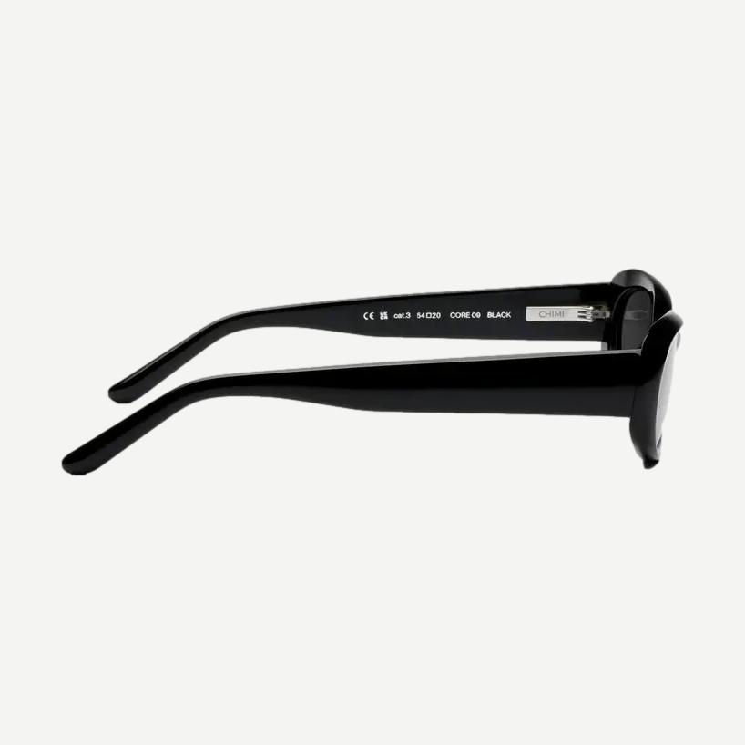 Chimi 09 black eyewear with sleek, modern frame and tinted lenses, showcasing stylish eyewear design by Chimi.