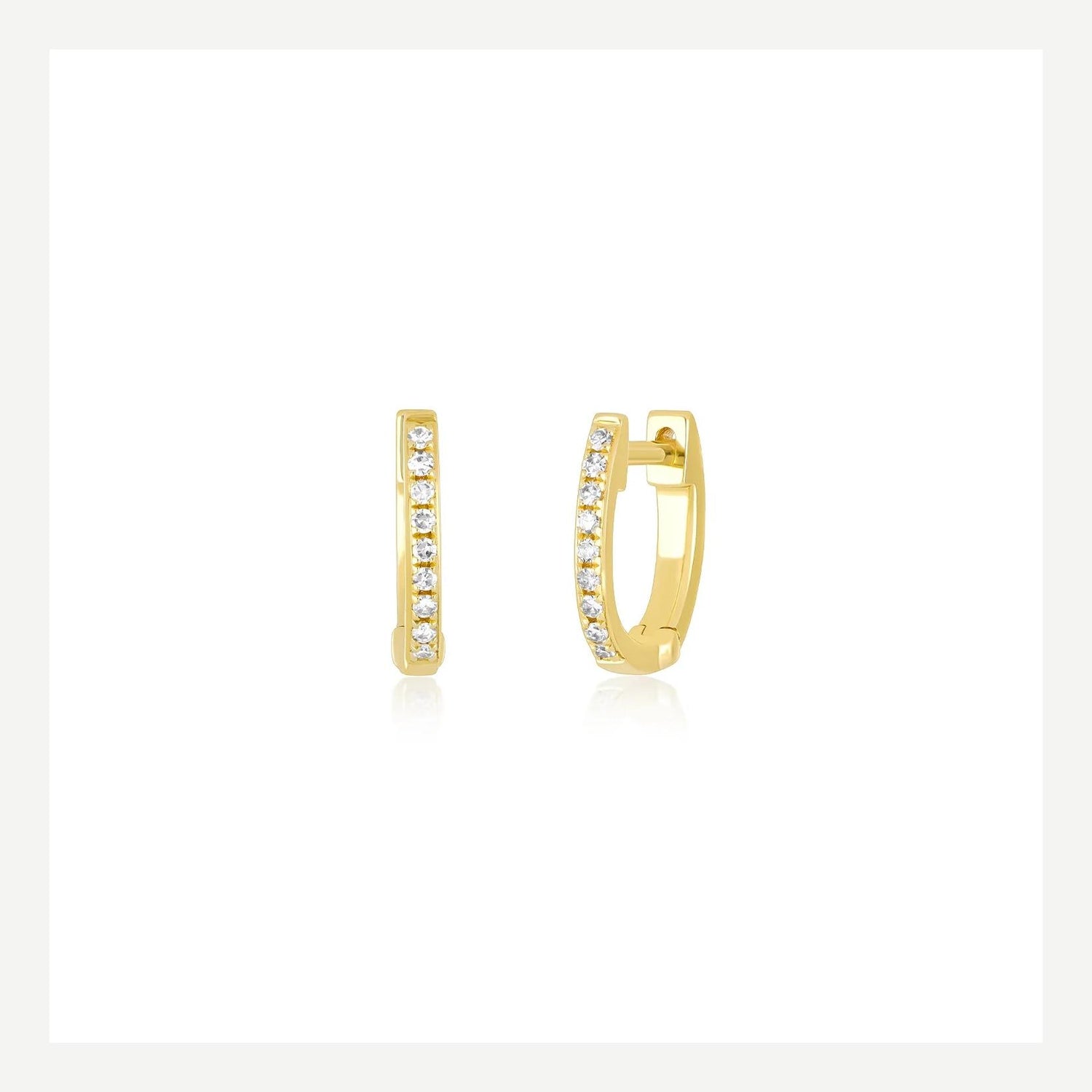 14KY Diamond Mini Huggie Earring - Galvanic.co