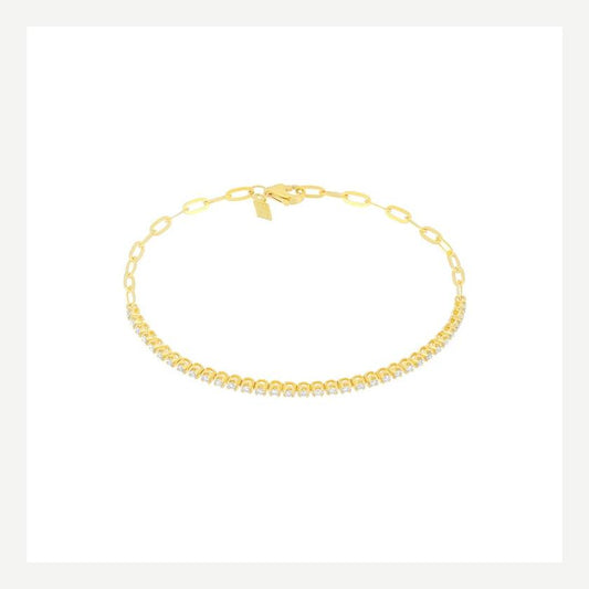 14KY Diamond Segment Mini Link Bracelet - Galvanic.co