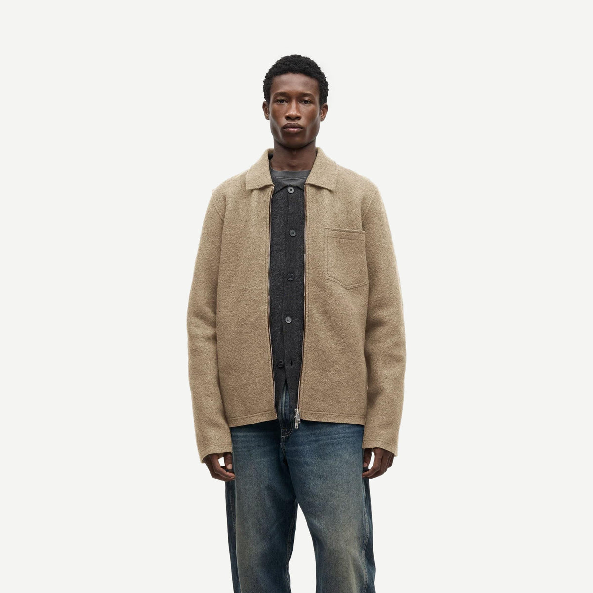 Hannes Full Zip - Lead Grey