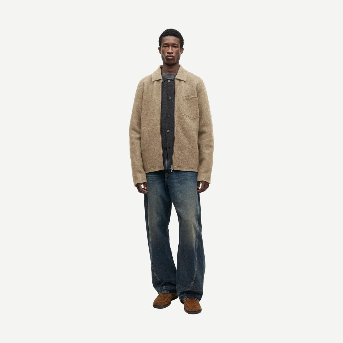 Hannes Full Zip - Lead Grey