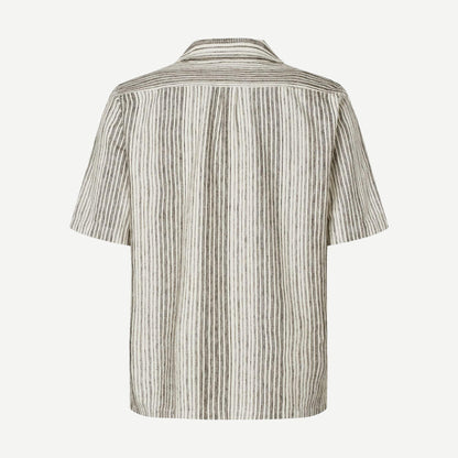 Samsoe Samsoe Oscar AX brown shirt for men, featuring a classic fit with button-down collar and chest pocket.