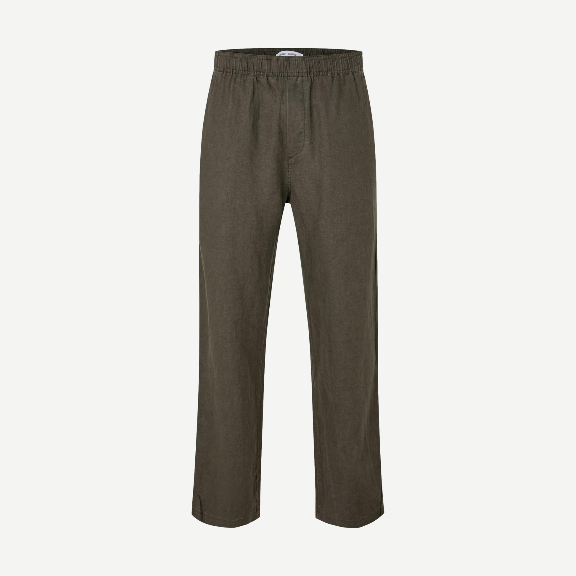 Black olive Sajabari x Trouser pants by Samsoe Samsoe, featuring a sleek, tailored fit and stylish design.