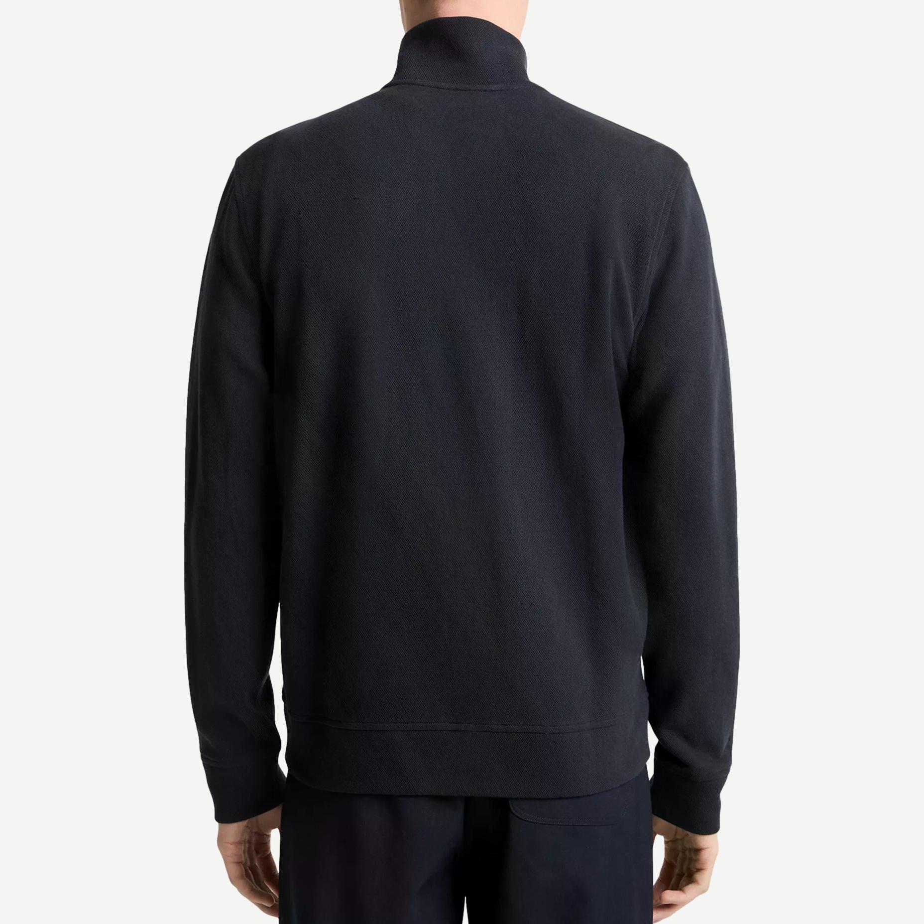 Flat Back Pique Full Zip - Coastal Blue Med Heather Grey - Galvanic.co