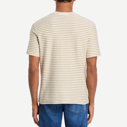 Ribbed Striped Tee - Natural Stripe - Galvanic.co