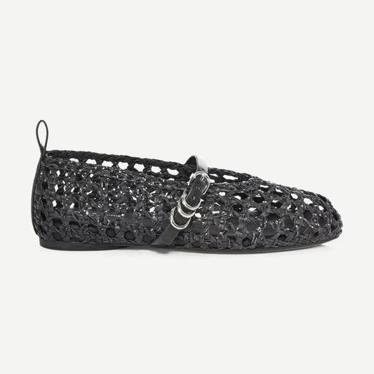Black Rag and Bone Spire Mary Jane footwear with rounded toe and ankle strap, stylish and comfortable for everyday wear.
