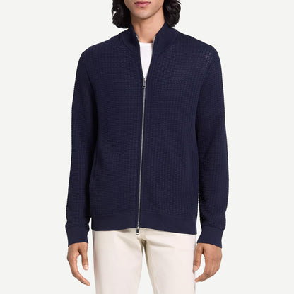 Walton Full Zip Tactile Sweater - Baltic - Galvanic.co