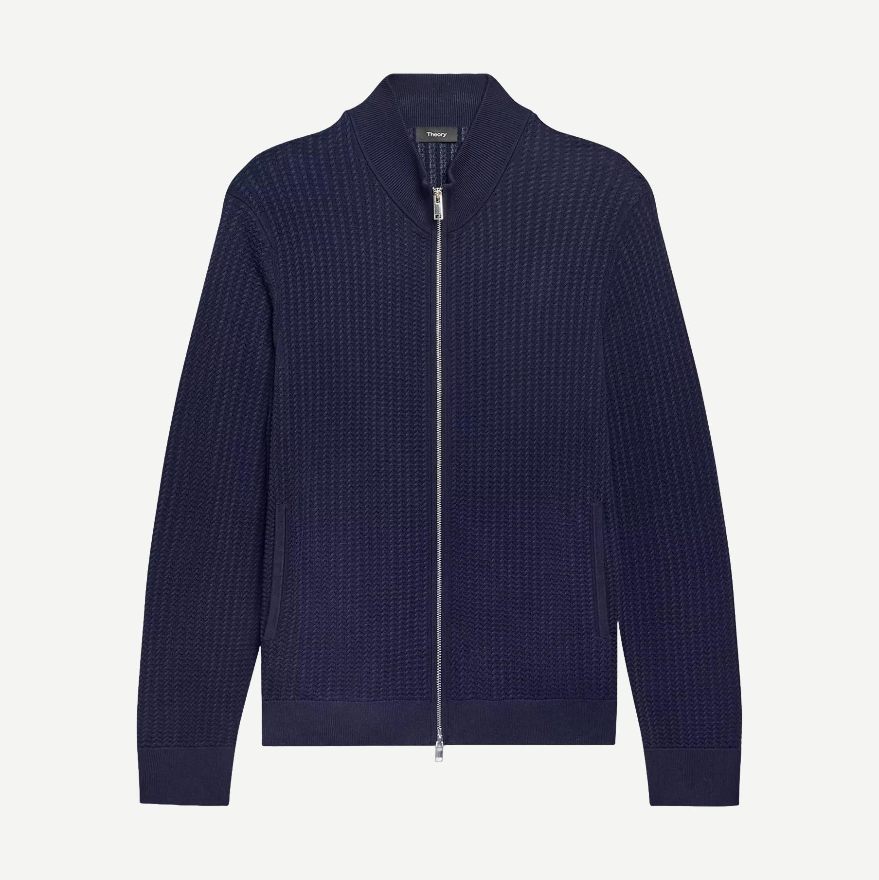 Walton Full Zip Tactile Sweater - Baltic - Galvanic.co
