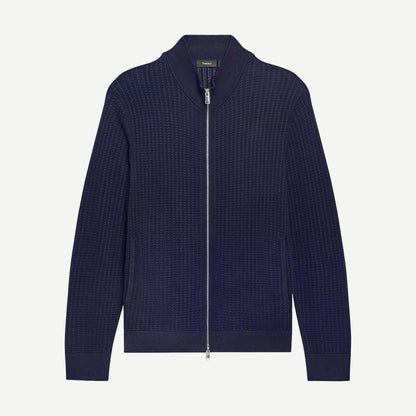 Walton Full Zip Tactile Sweater - Baltic - Galvanic.co