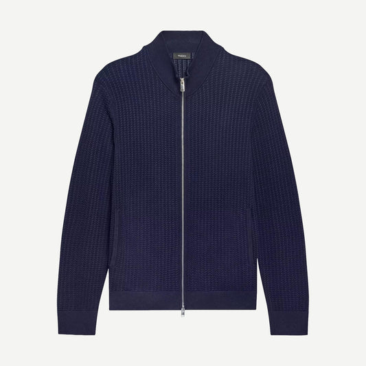 Walton Full Zip Tactile Sweater - Baltic - Galvanic.co
