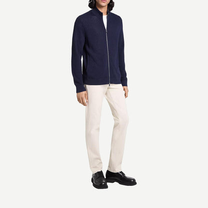 Walton Full Zip Tactile Sweater - Baltic - Galvanic.co