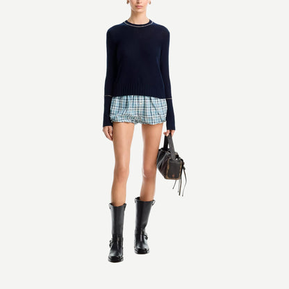 Guest in Residence Flurry Shrunken Crew sweater in Midnight black