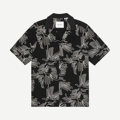 Liam AOE Flower SS Shirt - Black - Galvanic.co