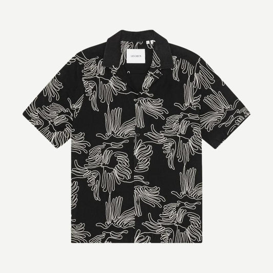 Liam AOE Flower SS Shirt - Black - Galvanic.co