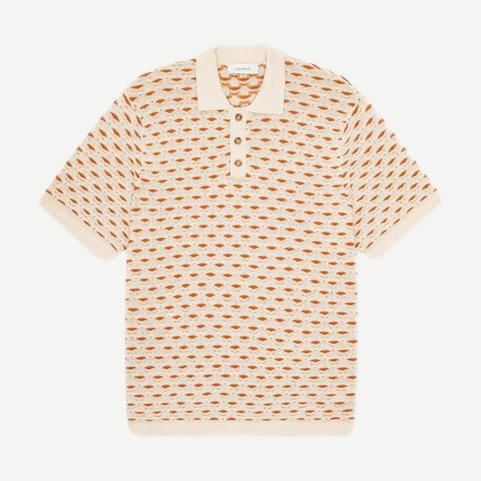 Esmay Shell Knitted Polo - Eggnog White - Galvanic.co
