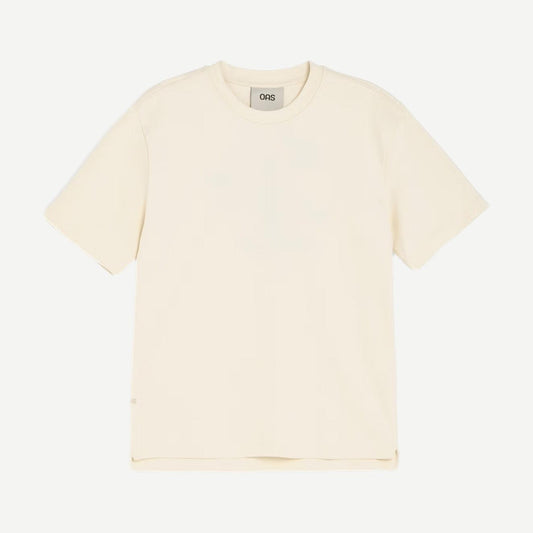 Ecru Bronc Ovi Tee by OAS, casual T-shirt with a simple design, shown flat on a white background.
