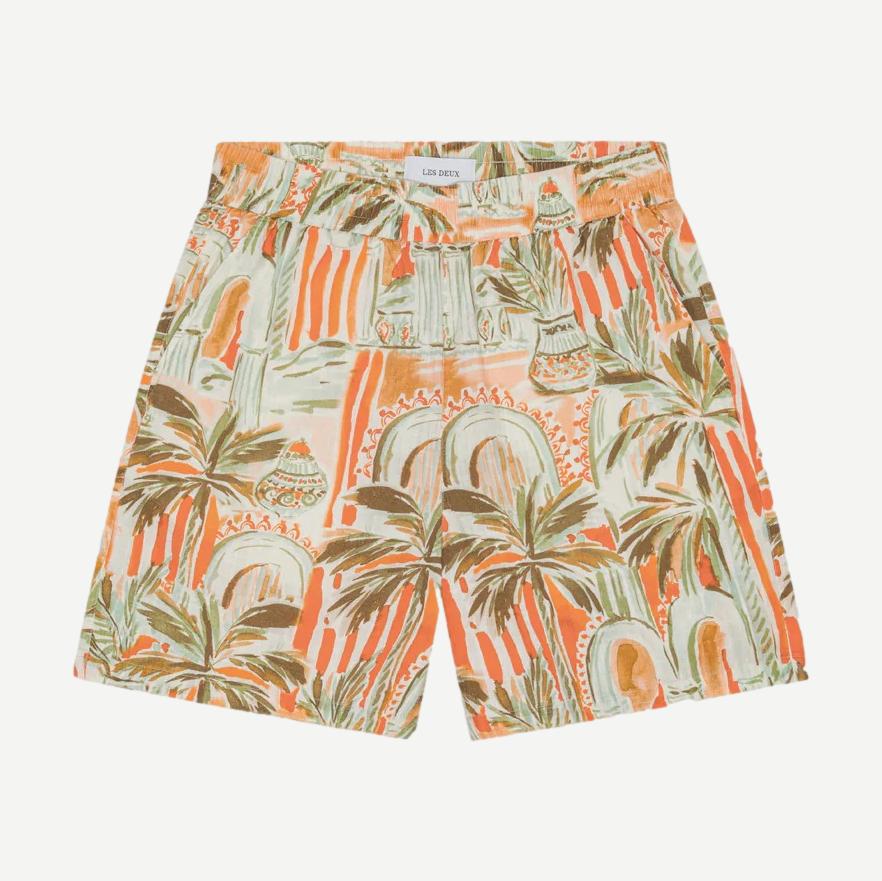 Palm AOP Shorts - Raw Sienna Orange