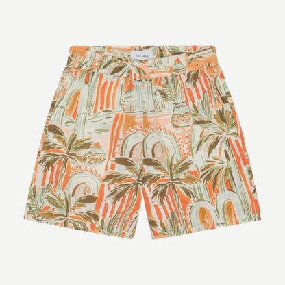 Palm AOP Shorts - Raw Sienna Orange