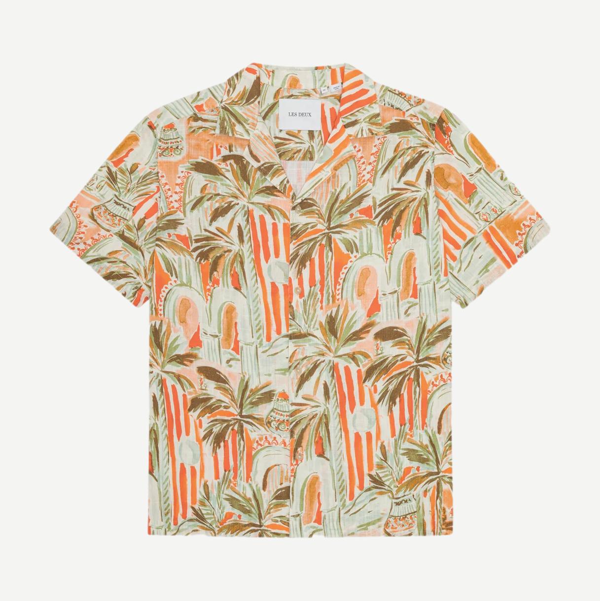 Palm AOP SS Shirt - Raw Sienna Orange