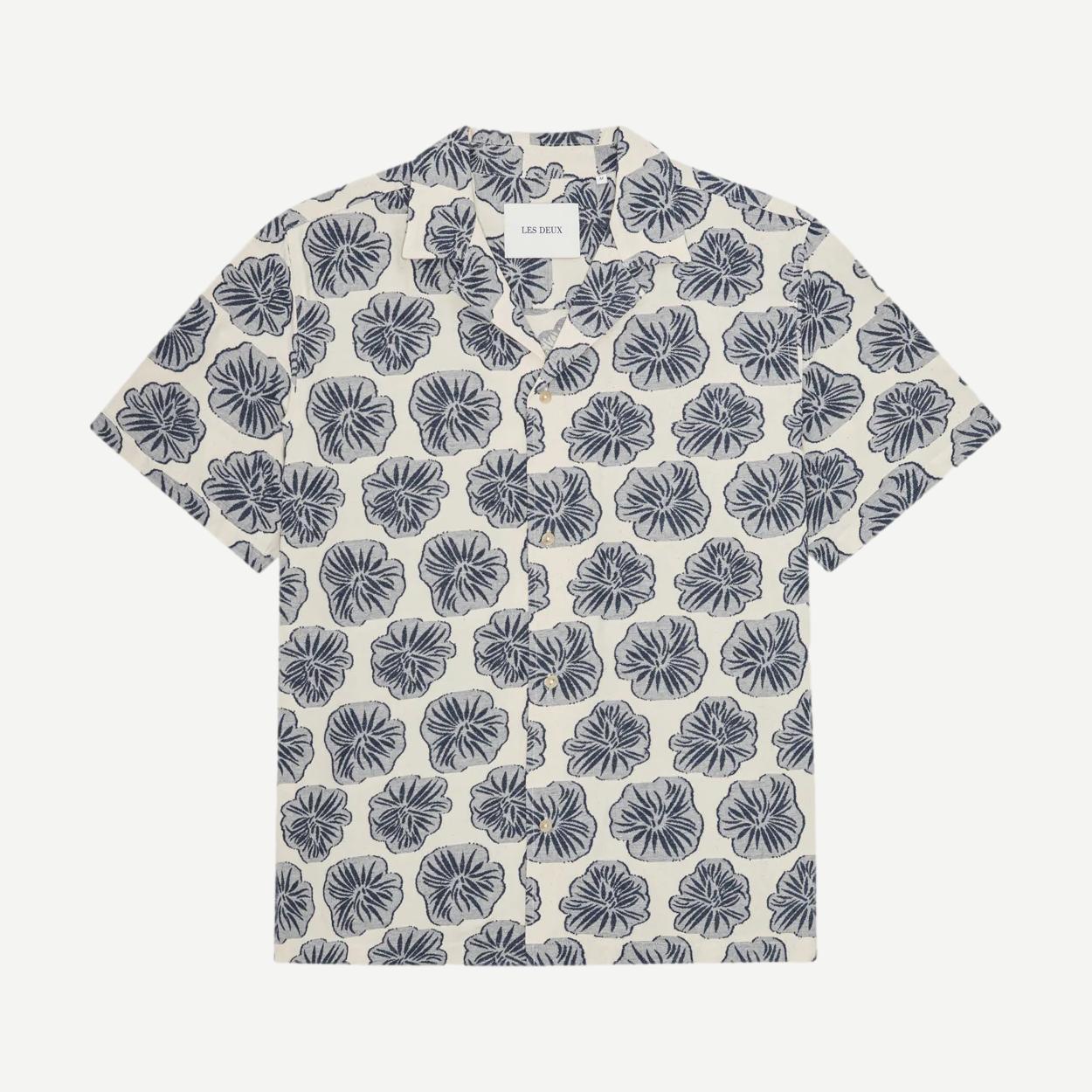 Dahlia Jacquard SS Shirt - Dark Denim Blue