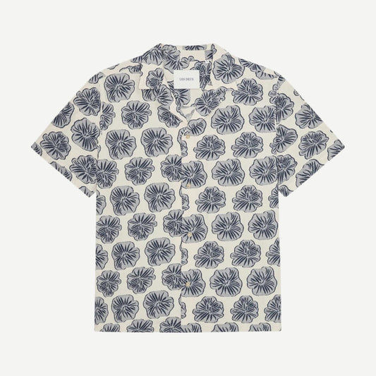 Dahlia Jacquard SS Shirt - Dark Denim Blue - Galvanic.co